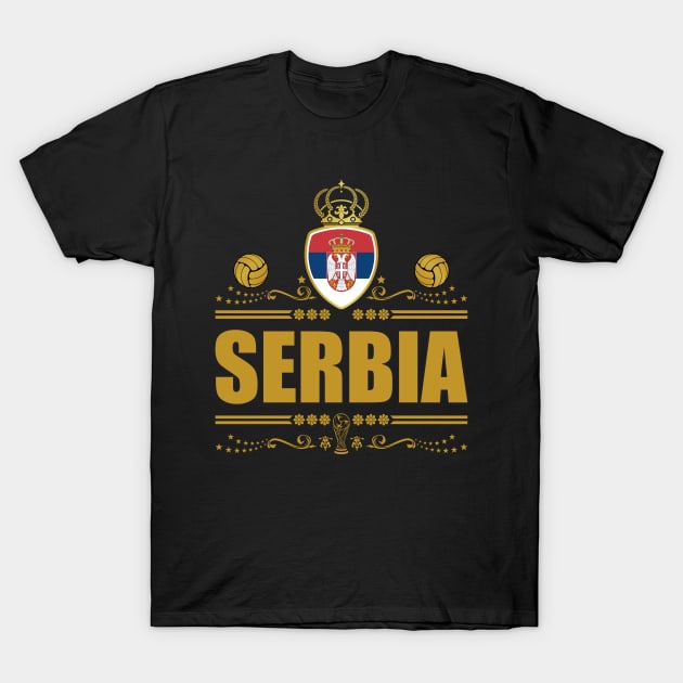 Serbia Football | Gold Vignette Edition T-Shirt by VISUALUV